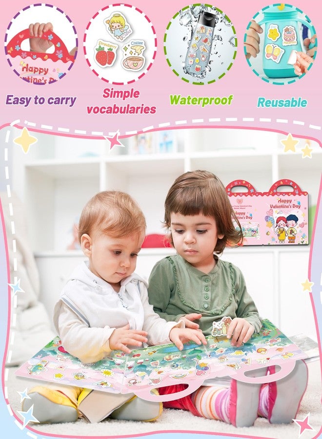 Oomloid Valentines Day Sticker Books for Kids, Valentines Gifts Reusable Sticker Books for Toddlers, Travel Acticities Crafts Birthday Gifts for Boys Girls Kids - Image 5